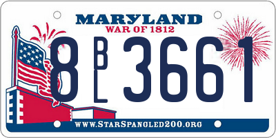 MD license plate 8BL3661