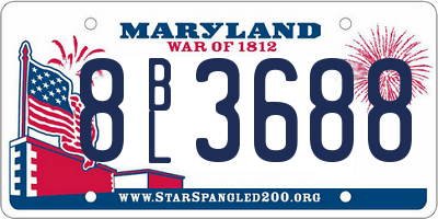 MD license plate 8BL3688