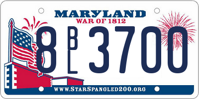 MD license plate 8BL3700