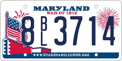 MD license plate 8BL3714