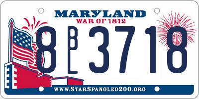 MD license plate 8BL3718