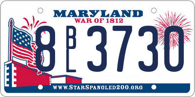 MD license plate 8BL3730