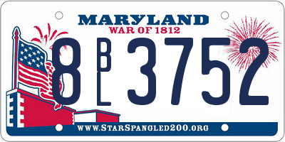 MD license plate 8BL3752