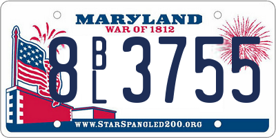 MD license plate 8BL3755