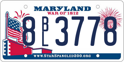 MD license plate 8BL3778