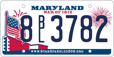 MD license plate 8BL3782