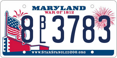 MD license plate 8BL3783