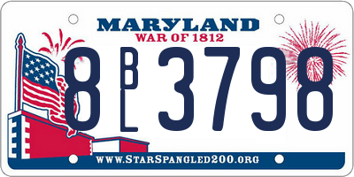 MD license plate 8BL3798