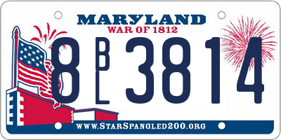 MD license plate 8BL3814