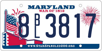 MD license plate 8BL3817