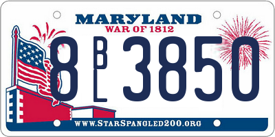 MD license plate 8BL3850