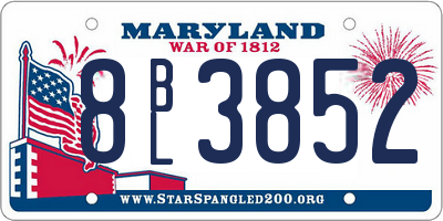 MD license plate 8BL3852