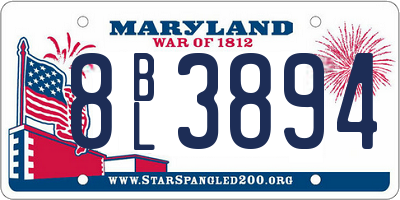 MD license plate 8BL3894