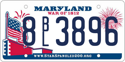 MD license plate 8BL3896