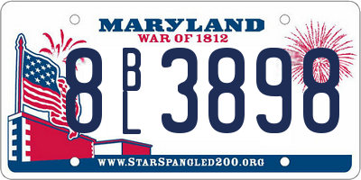 MD license plate 8BL3898