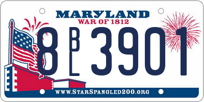 MD license plate 8BL3901