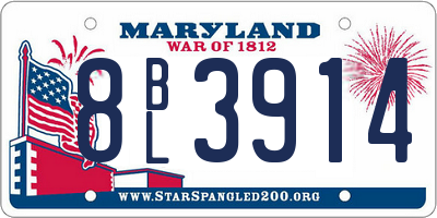 MD license plate 8BL3914