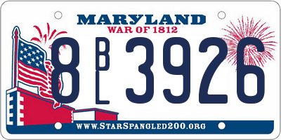 MD license plate 8BL3926