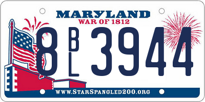 MD license plate 8BL3944