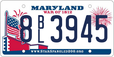 MD license plate 8BL3945