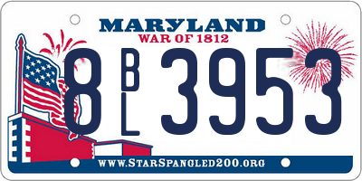 MD license plate 8BL3953