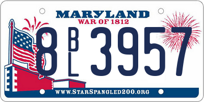 MD license plate 8BL3957