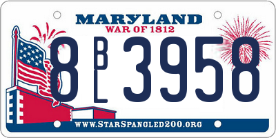 MD license plate 8BL3958