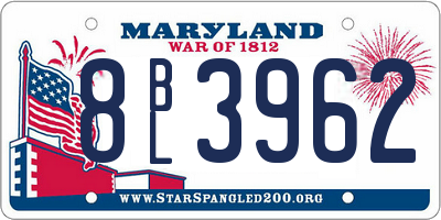 MD license plate 8BL3962