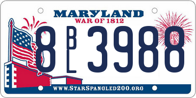 MD license plate 8BL3988