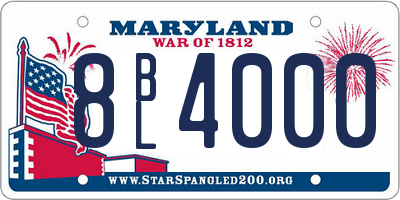 MD license plate 8BL4000