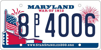 MD license plate 8BL4006