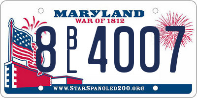 MD license plate 8BL4007