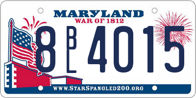 MD license plate 8BL4015