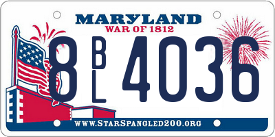MD license plate 8BL4036