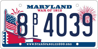 MD license plate 8BL4039