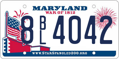 MD license plate 8BL4042
