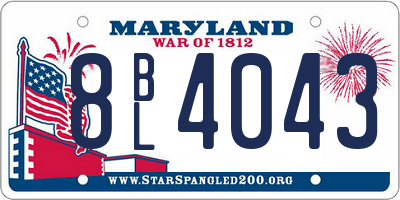 MD license plate 8BL4043