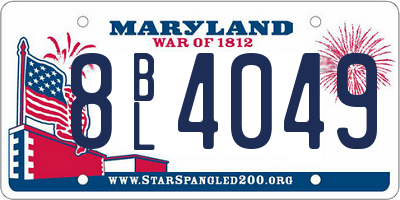 MD license plate 8BL4049