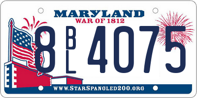 MD license plate 8BL4075