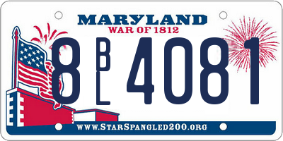 MD license plate 8BL4081