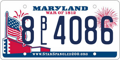 MD license plate 8BL4086