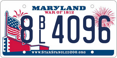 MD license plate 8BL4096