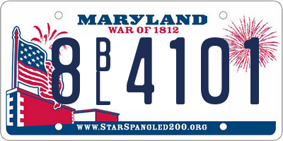 MD license plate 8BL4101