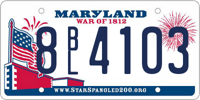 MD license plate 8BL4103