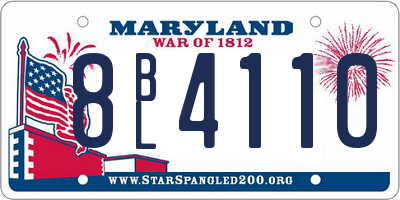 MD license plate 8BL4110