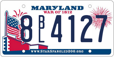 MD license plate 8BL4127