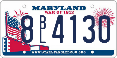 MD license plate 8BL4130