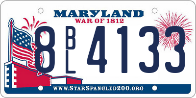 MD license plate 8BL4133
