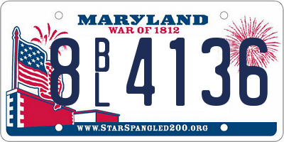 MD license plate 8BL4136