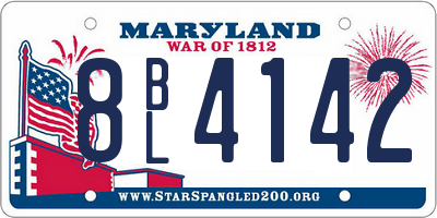 MD license plate 8BL4142